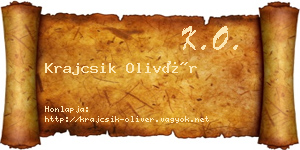 Krajcsik Olivér névjegykártya