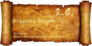 Krajcsik Olivér névjegykártya