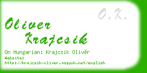 oliver krajcsik business card